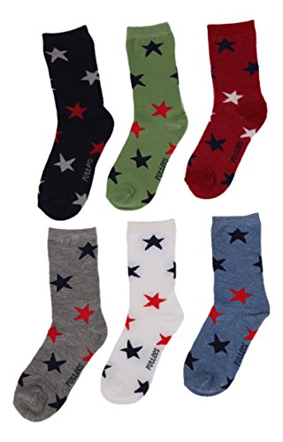 Socks for babies boys kids girls and children. Package of 12 pairs (assorted colors, same design.) (C-01 Stars, S)