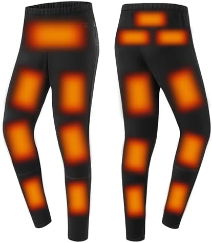 Iooellix Heated Pants for Men Women, 16 Zones USB Electric Heating Thermal Underwear Pants for Hunting, Skiing, Motorcycle,XL,Men