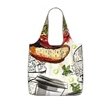 Divertida bolsa de almacenamiento con estampado de hamburguesas y tazas con
