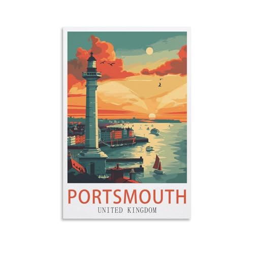 EKMCL Plaque en métal, Portsmouth, Royaume-Uni, Décoration murale en métal pour la maison, la cuisine, le bar, le café, le club ou le verger, 20 x 30 cm