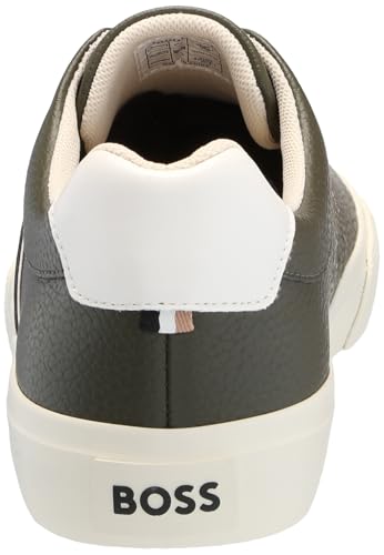 Image of BOSS Men's Aiden Logo Block Leather Low Top Sneakers | Casual Shoes