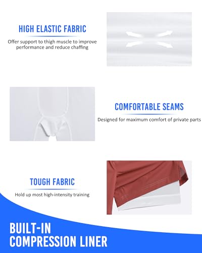 Image of maamgic Mens 5 inch Gym Running Shorts for Men 2 in 1 Quick Dry Workout Athletic Shorts