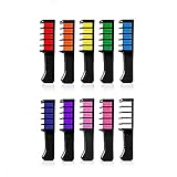 10 Color Temporary Bright Hair Chalk Set, Kalolary Metallic Glitter Hair Chalks Birthday Girls Gift, Hair Chalk Comb Set Washable Color for Kids Hair Dyeing Party, Cosplay, Halloween, Christmas