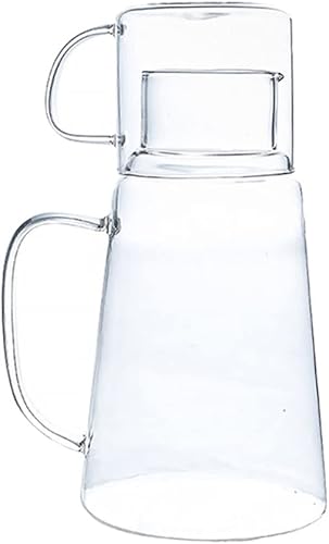 DOITOOL Jarra de agua de gran capacidad, olla de agua fría, hervidor de vidrio estriado, hervidor de jugo de frutas, resistente al calor, fácil de