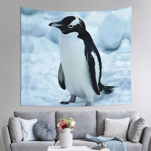 Tapiz de pingüino de 60x51 pulgadas: tapiz para dormitorio con diseño estético