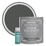 Rust-Oleum Grey Washable Matt Floor Tile Paint - Graphite 2.5L