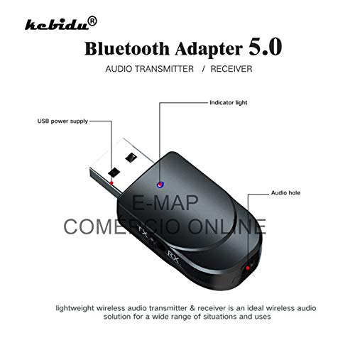 01 UNIDADE ADAPTADOR BLUETOOTH TRANSMISSOR E RECEPTOR KN330, EQUIPAMENTO 3 EM 1, ELE É TRANSMISSOR,