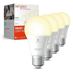 Sengled Alexa Light Bulb, S1 Auto Pairing with Alexa Devices, Warm Light Bulbs, Smart Light Bulbs that Work with Alexa, Bluetooth Mesh Smart Home Lighting, E26 60W Equivalent, 800LM, 4-Pack