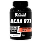 Bandini® BCAA 8.1.1 | Acides Aminés à Chaîne Ramifiée, Leucine, Isoleucine, Valine + Vitamine B1 et B6 | Récupération Musculaire Pré et Post Workout | Acide Amines 8:1:1 (150 unité (Lot de 1))