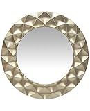 Infinity Instruments Glam Round Champagne Silver 18 inch Decorative Hanging Wall Mirror Perfect for...