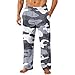 FQZWONG Men's Fleece Pajama Pant Casual Elastic Waist Sleepwear Fashion Camo Graphic Lounge Sleep Pants with Pockets（1-Gray,Medium