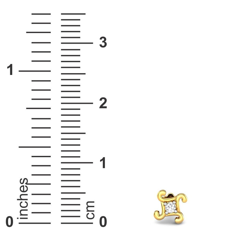 CANDERE - A KALYAN JEWELLERS COMPANY Yellow Gold 18K (750) BIS Hallmark Single Stone SI IJ Diamond Nosepin for Women - Image 4