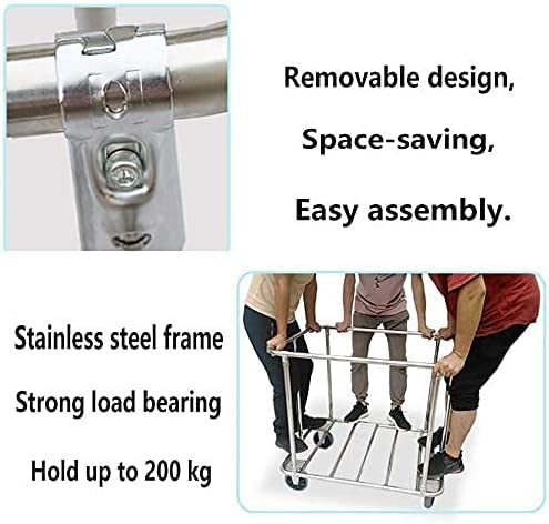 DFEDHF Large Movable Trolleys, Household Serving Cart Laundry Sorter Cart Home 1 Bag with Handle, Home Laundry Room Clothes Hamper with Rolling Wheels/Brown/(Brown-8 Tube)