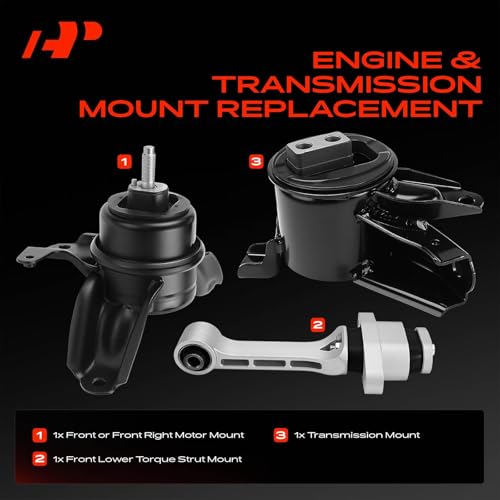 A-Premium Engine Motor Mount and Transmission Mount Kit Compatible with Hyundai Sonata 2011-2013 2.0L & Kia Optima 2011-2012 2.4L Automatic, Optima FHEV 2013-2016 2.4L, Torque Strut Mount, Set of 3 by A-Premium - Image 3