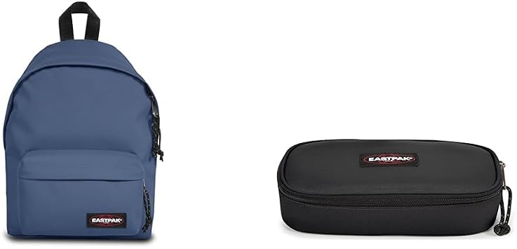 EASTPAK ORBIT XS Mini Backpack, 10 L - Powder Pilot Blue OVAL SINGLE Pencil Case, 5 x 22 x 9 cm - Black Black