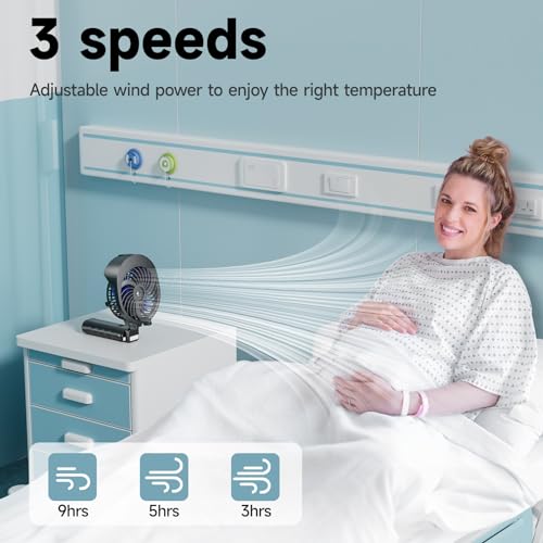 HandFan Personal Misting Fan, 55ml Large Water Tank, Poratable Handheld Rechargeable Mister Fan, Battery Operated Mist Fan, 180°Foldable, 3 Speeds, for Travel, Beach, Camping, Outdoors, Makeup(Blue)