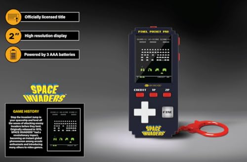 Image of My Arcade Space Invaders Pixel Pocket Pro: Space Invaders Video Game, Portable Keychain Arcade