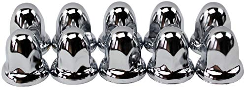 Mrjlk 33Mm Chrome Steel Push-On Bullet Flanged Lug Nut Covers Pack Of 10 #TOP26