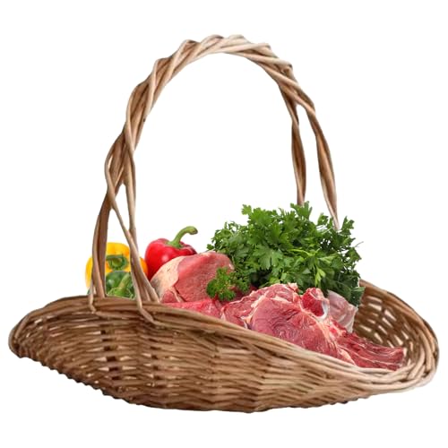 Yjkedfh Panier De Demoiselle D'honneur, Corbeille en Osier Tressé avec Anse, Décor D'intérieur Et Rangement Organisateur, Pour Cuisine Et Organisation De Fruits Légumes, Agencement Floral