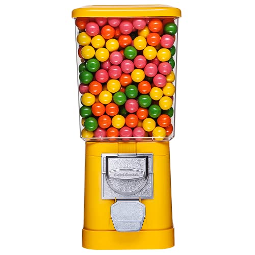 Gumball Machine - Yellow Home Vending Machine - Bubble Gum Machine for Kids - Gumball Machine Bank - Coin Gumball Machine - Gift Kid Gum Ball Machine Without Stand