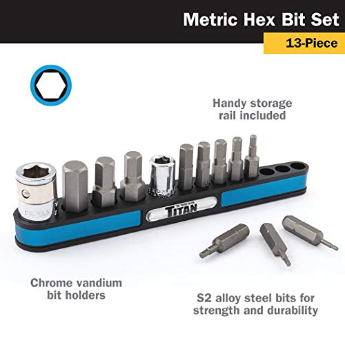 Titan 16112 Metric Hex Bit Set, 13 Piece (13 Piece Metric Hex Bit Set), Factory - Image 3