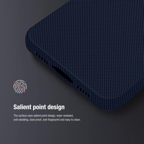 Image of iPhone 14 Case | Frosted Silicone with Metal Ring Camera & Button Protection | Slim & Shockproof | Matte Grip iPhone 14 Cover - Navy Blue