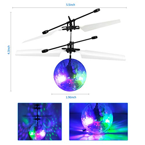 Flying Ball Toys, RC Toy for Kids Boys Rechargeable Light Up Ball Drone Infrared Induction Helicopter with Remote Controller for Indoor and Outdoor Games Girls Gifts for Teens 2 PCS