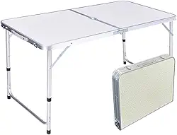 Mesa Dobravel Maleta Portatil, Escrivaninha Dobravel Retangular para Cozinha/Area Externa/Camping（120×60×70CM）