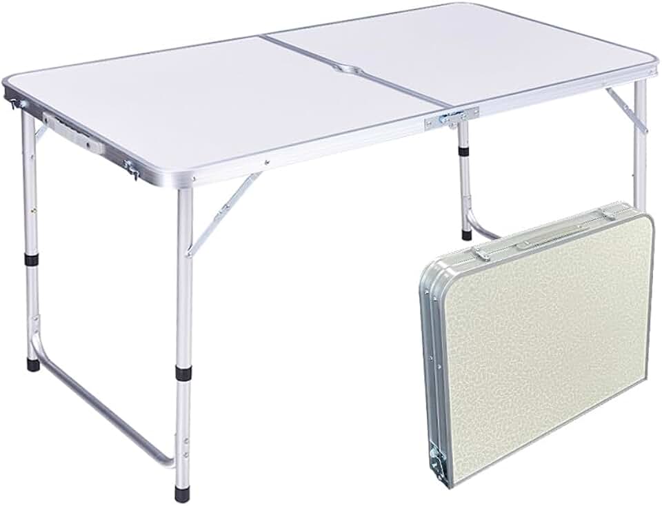 Mesa Dobravel Maleta Portatil, Escrivaninha Dobravel Retangular para Cozinha/Area Externa/Camping（120×60×70CM）