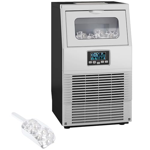Alta efficienza: fino a 30 kg di cubetti di ghiaccio quadrati al giorno e 32 nuovi cubetti ogni 12–20 minuti. Con un cesto di conservazione del ghiaccio da 4 kg, ideale per la casa e il lavoro.