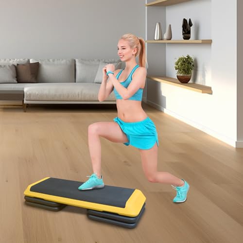 Tabla de ejercicios aeróbicos de 3 alturas con base de step 6