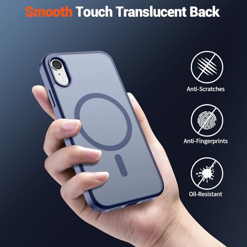 Image of SUPFINE Magnetic for iPhone XR Phone Case Lavender Gray | Translucent Matte, Compatible with MagSafe, Military Grade Drop Proof, Rugged Shockproof Protective