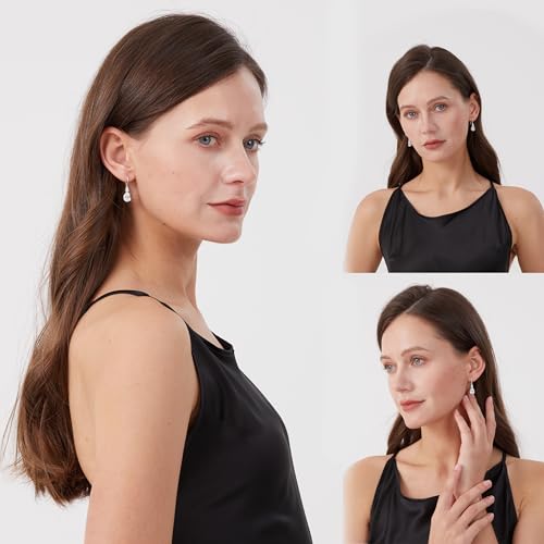 2.0ct Moissanite Stud Earrings, 925 Sterling Silver Teardrop Dangle Drop Earrings for Women Hypoallergenic, Women's Jewelry Gift4