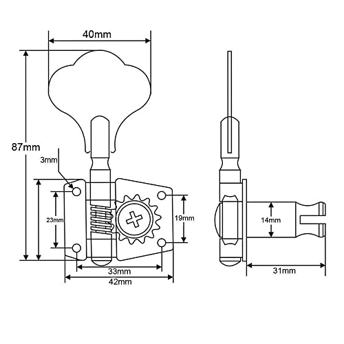 WGOEODI Chevilles de réglage pour Guitare Basse électrique 4R, Chevilles pour accordeurs chromés pour Guitare, Boutons… - Les Beatles, Paul McCartney, John Lennon, RIngo Starr, George Harrison WGOEODI Chevilles de réglage pour Guitare Basse électrique 4R, Chevilles pour accordeurs chromés pour Guitare, Boutons… – Image 7