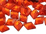 Allstarco 10x7mm Orange Hyacinth .HC Flat Back Diamond Acrylic Rhinestones Plastic Gems for Jewelry Making Costume Jewels Cosplay Embelishments - 100 Pieces