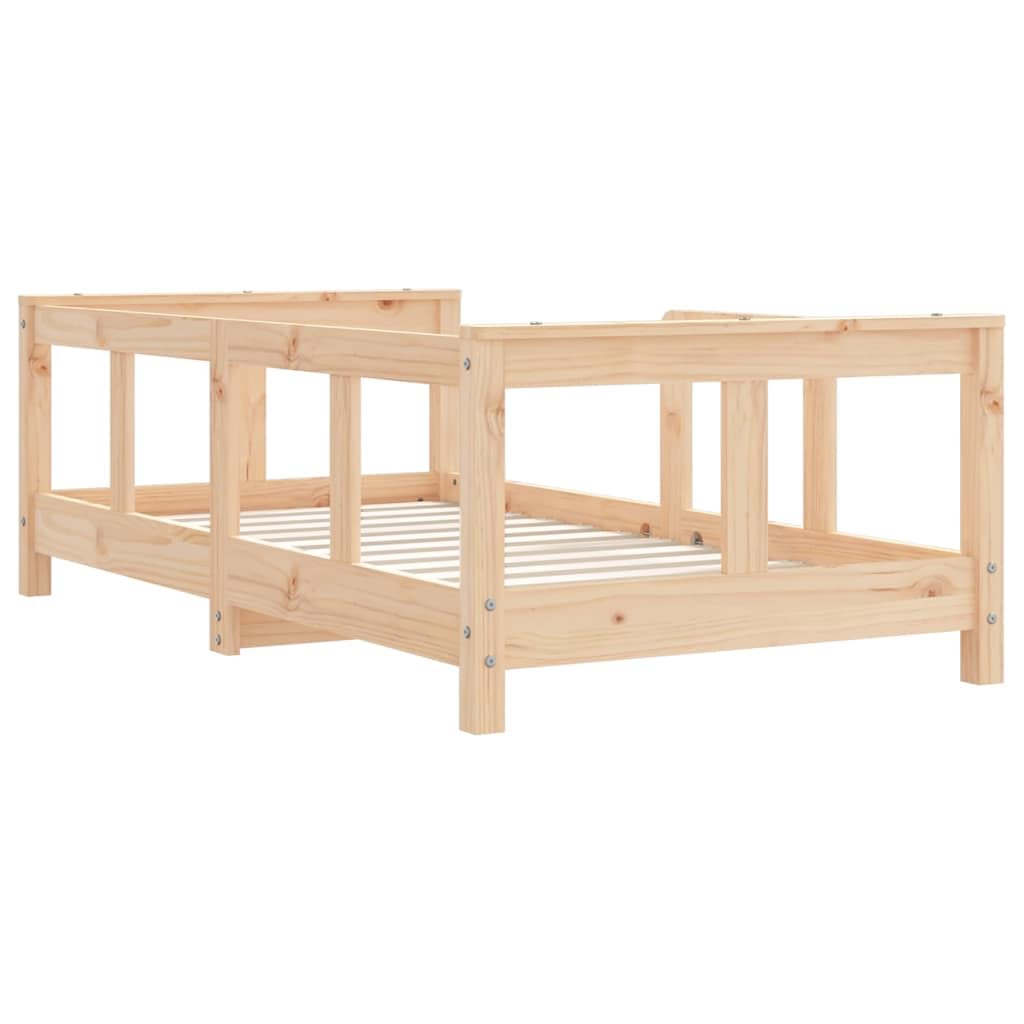 Kinderbett 70x140 cm Massivholz Kiefer mit Lattenrost stabiles Gitterbett für Babyzimmer und Kinderzimmer, geeignet als Juniorbett, umbaubar