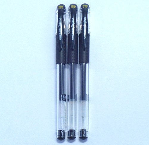 Uni-Ball Signo UM-151 Bolígrafo de Tinta Gel Negro 0.38 mm Pack 3 miniatura 1
