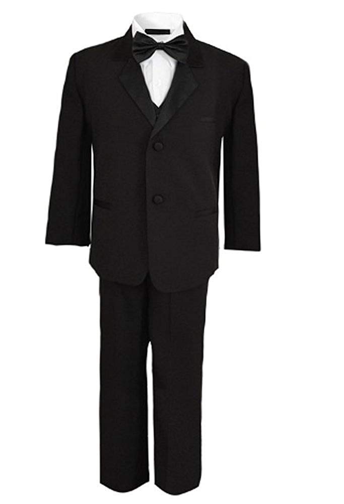 iGirldress Baby/Toddle/Boys Ivory Black Navy Jacket Pants Shirt Bowtie Tuxedo Ring Bearer Suit