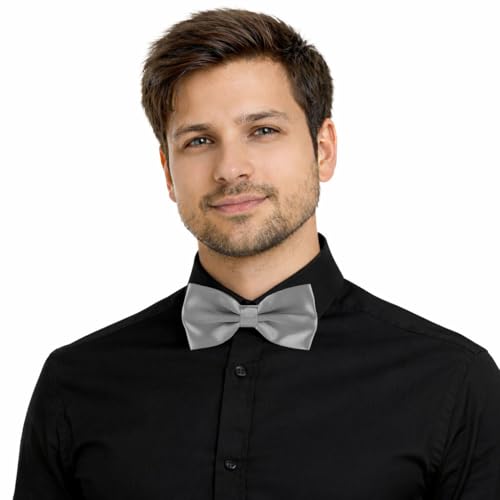 Image of Mens Classic Solid colour Bowtie 6pcs /12pcs Combo Pre-tied Satin polyester Formal tuxedo Bow tie Set For Boy Women and Men & Adjustable Length