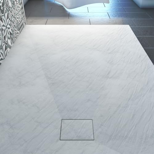 Plato de pizarra blanca mate Aurlane FAC202 de 120x80 cm para ducha 4