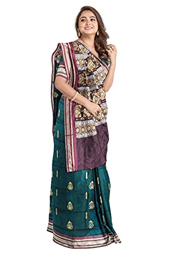Image of Sambalpuri Cotton Saree of Odisha Ikkat Orissa Traditional Handloom Sari | Bomkai | Pata | Nuapatana | sambalpuri saree | khandua patta sare | without Blouse JH923