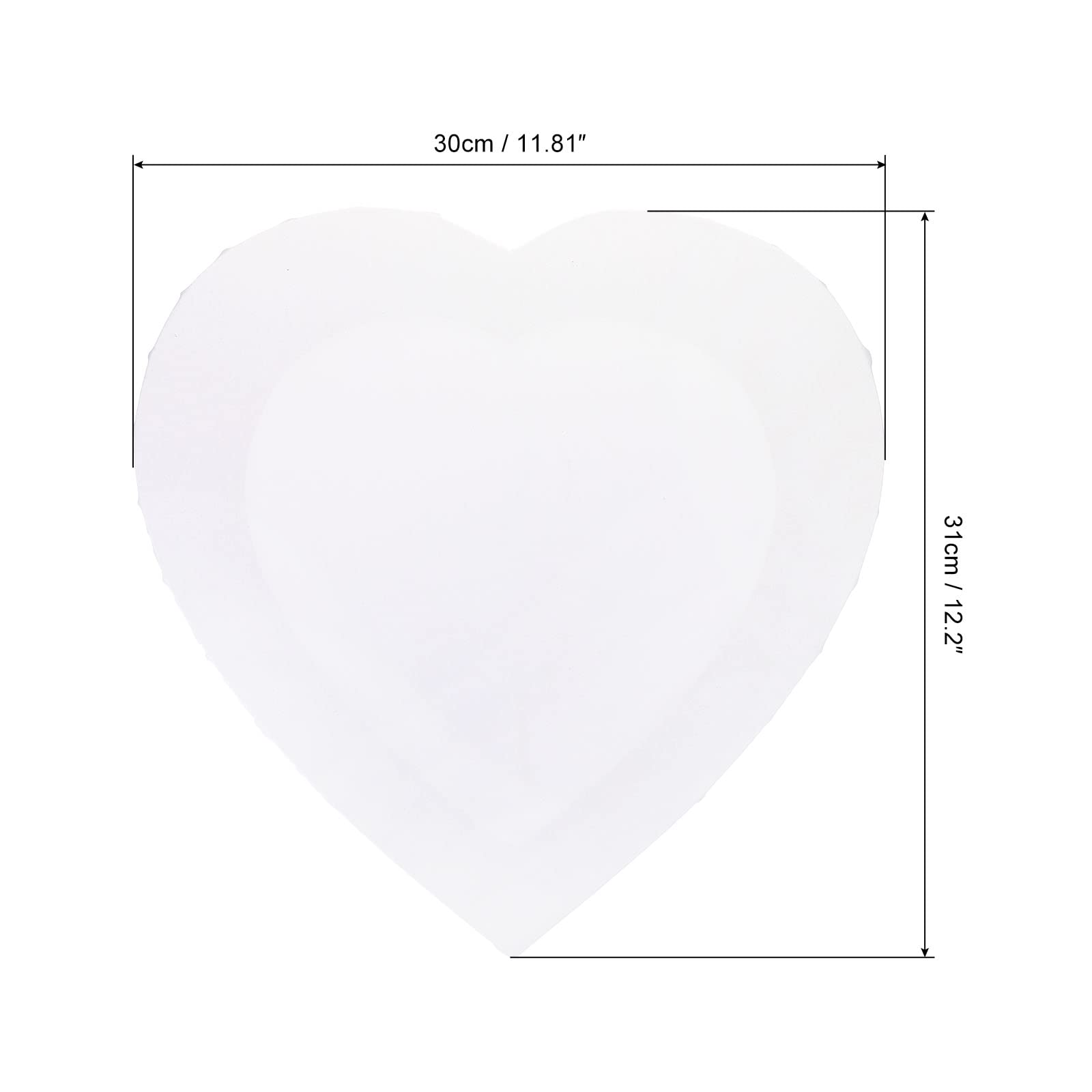 PATIKIL Paint Canvases Panel for Painting, 2 Pack 12x12 Inch Heart Shape Wood Frame Stretched Blank Art Board Panels for Acrylic, Oil, Tempera Painting, White