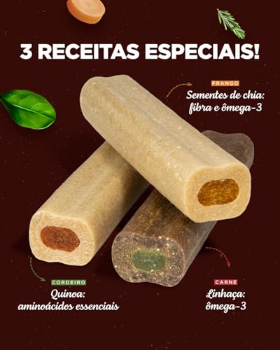 Petisco Para Cães Natural Farm NatBones Frango, Brócolis, Batata Doce e Chia 440g