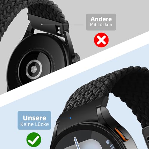 Geflochtenes Armband Kompatibel mit Samsung Galaxy Watch 7 6 5 4 40mm 44mm/6 Classic 43mm 47mm/5 Pro 45mm No Gap Armband mit Magnet Galaxy Watch Band für Damen Herren(Dunkelgrün) – Bild 4