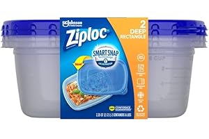 Large Rectangle, One Press Food Storage Container, 2/Pack - 6/Case
