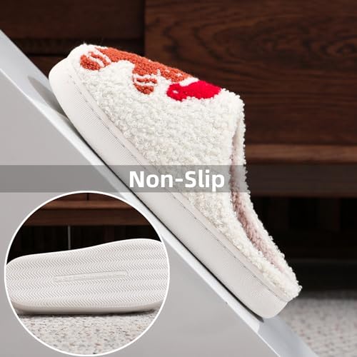 Christmas Gingerbread Man Fuzzy Slippers for Women and Men - Winter Warm House Couple Shoes - Cozy Indoor Home Bedroom Slippers4