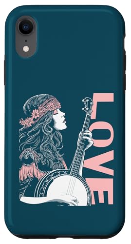 Hippie Gypsy Banjo Girl Bluegrass Festival Music �X�}�z�P�[�X iPhone XR �p