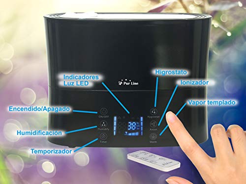 PURLINE | Humidificador 4L para Bebes Silencioso, Ultrasónico Digital con Vapor Frío o Templado - Humidificador Capacidad de 4L y Función Ionizadora - imagen 5