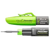 Pica Powder Marqueur  trous profonds PICA2020. Trous de 3 mm et marques jusqu' 25 cm. Craie verte haute visibilit. Recharges pour une utilisation  long terme - Dure de vie de 1500 tirs. Action de