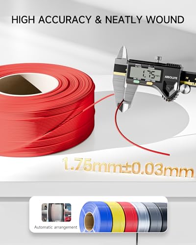 Image of Creality PETG Filament Refill 1.75mm 3D Printer Filament, 4kg (8.8lb) Refilament for Bambu Lab Reusable Spool, Dimensional Accuracy ±0.03mm, Black+White+Red+Blue